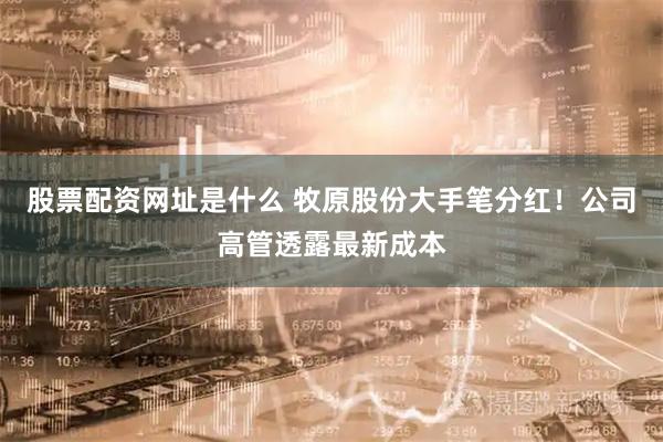 股票配资网址是什么 牧原股份大手笔分红！公司高管透露最新成本